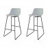 Set of 2 CHOLO Bar Stool in leather Color Green