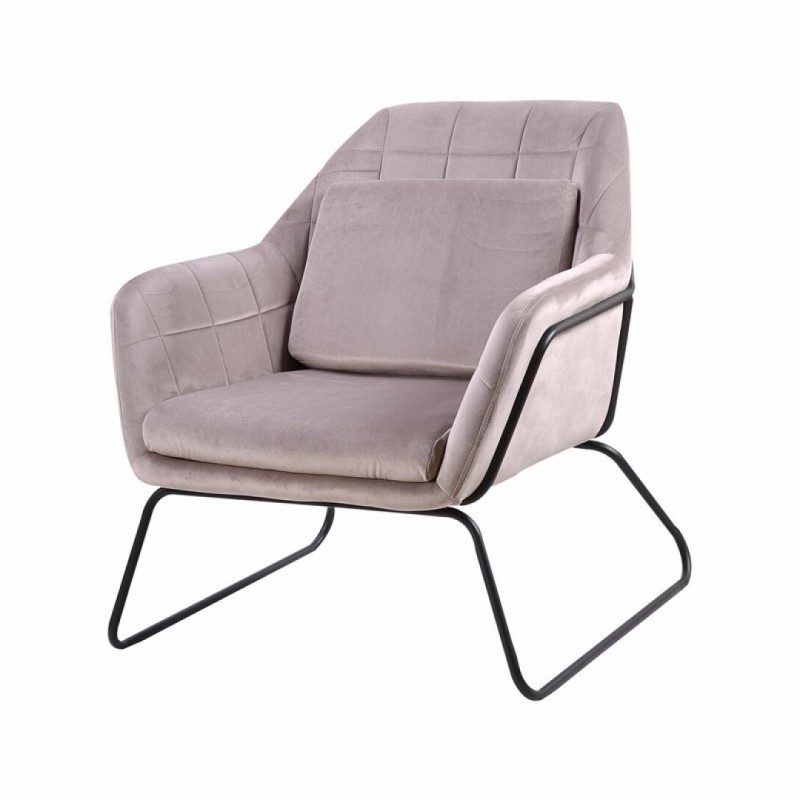 Velvet Armchair Katel Color Beige Collection Katel