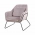 Black velvet and metal armchair + cushion -Jasper Color Beige