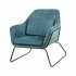 Black velvet and metal armchair + cushion -Jasper Color Blue