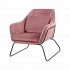 Black velvet and metal armchair + cushion -Jasper Color Pink
