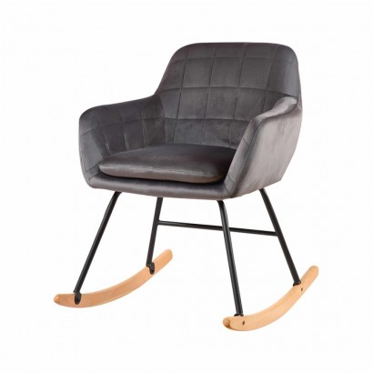 grey velvet rocking chair