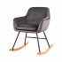 Velvet upholstered rocking chair Color Grey