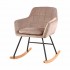 Velvet upholstered rocking chair Color Taupe