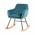 Velvet upholstered rocking chair Color Blue