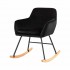 Velvet upholstered rocking chair Color Black