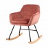Velvet upholstered rocking chair Color Pink