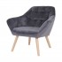Velvet upholstered armchair - OLSO Color Anthracite 