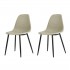 Set of 2 modern indoor and outdoor kitchen chairs Color Beige