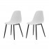 Set of 2 modern indoor and outdoor kitchen chairs Color White