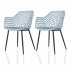 Set of 2 Chairs with armrest tango lucia Color Grey