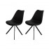 Julia Lot de 2 chaises de salle à manger en plastique avec coussin Couleur Noir