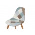 Chaise de salle à manger modernes en patchwork avec pieds en bois massif et assise rembourrée pour cuisine, salon, bureau