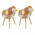Set of 2 ORAZ patchwork chairs Color Yellow