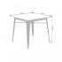 Square table 4 persons black metal retro style table inspired by tolix
