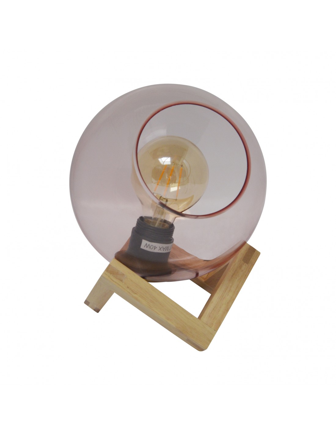 Ramkoers geluid Stof Vrije balvormige tafellamp + LED gloeilamp aangeboden