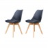 Lot van 2 LIYAH stoelen met houten poten Kleur Zwart