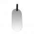 Miroir MORITZ a Suspendre avec anse en PU noir 15x30 cm Couleur Blanc