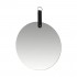Mirror ZOEY to hang with black PU handle D25 cm Color White
