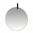 HONORED Hanging Mirror with black PU handle D40 cm Color White