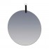 HONORED Hanging Mirror with black PU handle D40 cm Color Grey
