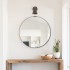 Mirror BELMONT to hang with black PU handle D50 cm Color Grey