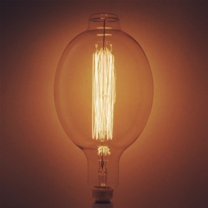 Ampoule déco LED XXL à filaments SPLASH en verre ambré H25cm