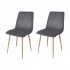 Set of 2 Chairs DESIGN Metal Scandinave 45x55xH85cm Color Grey