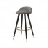 PABLO bar stool in velvet with golden tips Seat height 66cm Color Grey