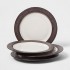 Assiette dessert en céramique avec bordure bronze, D20,5CM - HOYA
