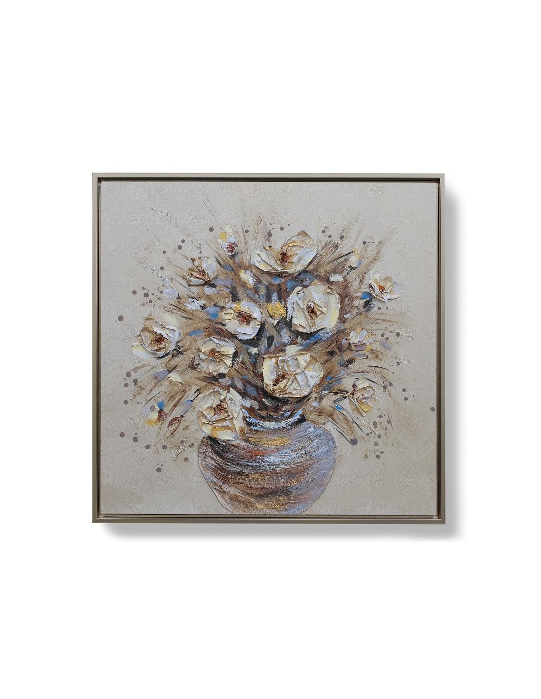Tableau contemporain design  Femme florale ,80x80 cm