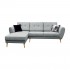 Fabric corner sofa bed 4-5 seats-INVIK Color Gris clair