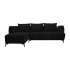 LINA 4-5 seater convertible velvet corner sofa Color Black