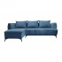 LINA 4-5 seater convertible velvet corner sofa Color Blue