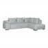 Fabric corner sofa bed 4-5 seats-Willis Color Gris clair