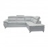 Convertible corner sofa , Fabric upholstery 5-6 PLACES-SOLO Color Gris clair