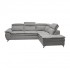 Convertible corner sofa , Fabric upholstery 5-6 PLACES-SOLO Color Grey