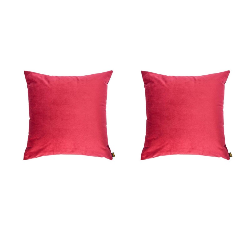 Set of 2 VILLETTA cushions with removable covers in bordeaux velvet 40x40