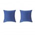 Set of 2 removable VILLETTA velvet cushions blue 40x40