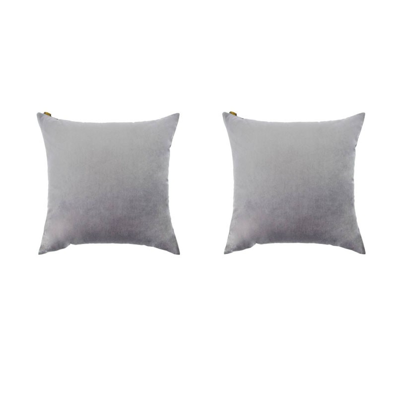 Set of 2 VILLETTA cushions with removable covers in anthracite velvet 40x40