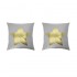 Set of 2 PORTONOVO gray cushions with golden star 45x45