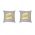 Set of 2 PORTONOVO gray cushions with golden mouth 45x45