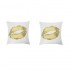 Set of 2 PORTONOVO white cushions with golden mouth 45x45