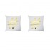 Set of 2 white PORTONOVO cushions with golden hashtag 45x45