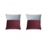 Set of 2 ADELANO cushions in burgundy and gray velvet with zip 40x40