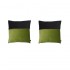 Set of 2 ADELANO cushions in black and green velvet with zip 40x40
