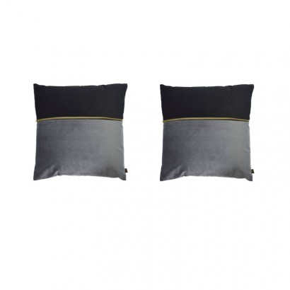 Set of cushions in black and velvet with zip