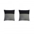 Set of 2 ADELANO cushions in gray and black velvet with zip 40x40