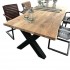 Dining table X legs in solid oak wood Thickness 4cm - KASTLE
