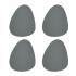Set of 4 Stone Shaped Coasters in Pu Leather Color Grey